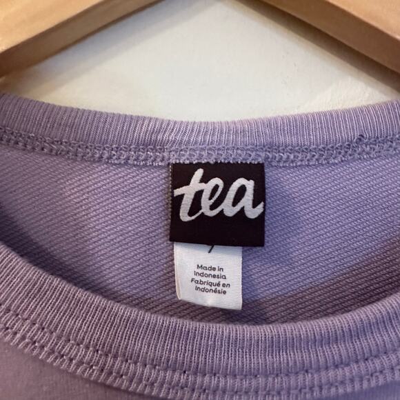 Tea Collection Ruffle Front Sweatshirt sz 7 Purple Long Sleeve Sweatshirt - Picture 5 of 7